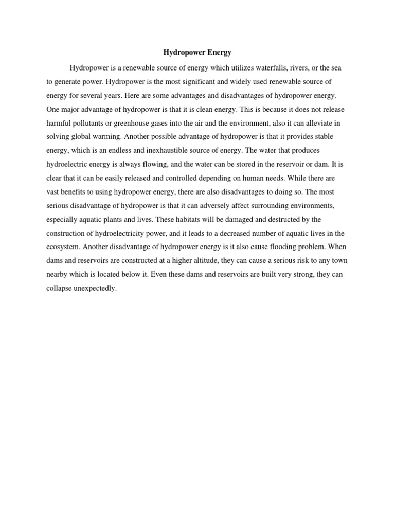 Hydropower Energy Pdf Pdf Home Garden Technology Engineering