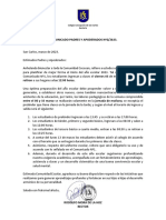 Colegio San Carlos comunicado padres inicio año escolar