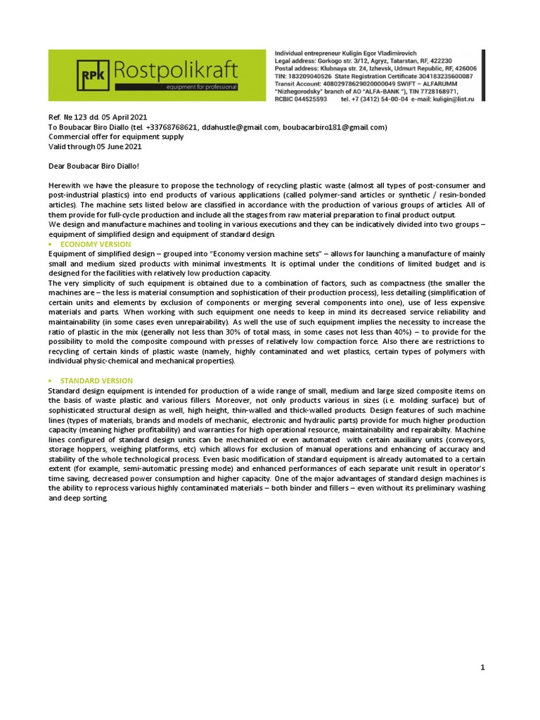 Waste Plastic Recycling Equipment Pdf Pdf Plastic Extrusion