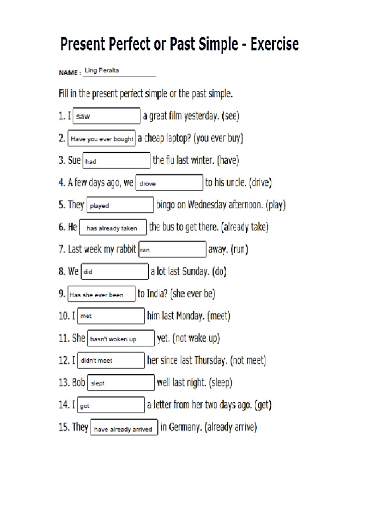 present perfect vs past simple 2.pdf | PDF