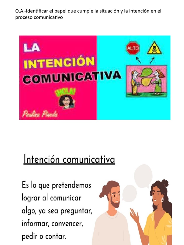 Intención y Situación Comunicativa | PDF