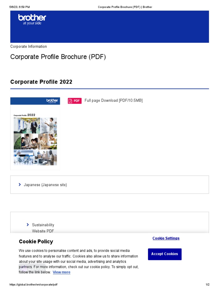 Corporate Profile Brochure (PDF) - Brother | PDF