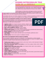 Consulta Nutricional (Extraccionn de Vesicula Biliar y Plan de Alimentacion Familiar)