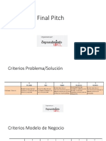 Final Pitch: Criterios de evaluación