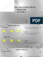 NUMERICAL SOLUTIONS FOR CE PROBLEMS MATRIX OPERATIONS