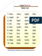 Long I - Word List and Sentences