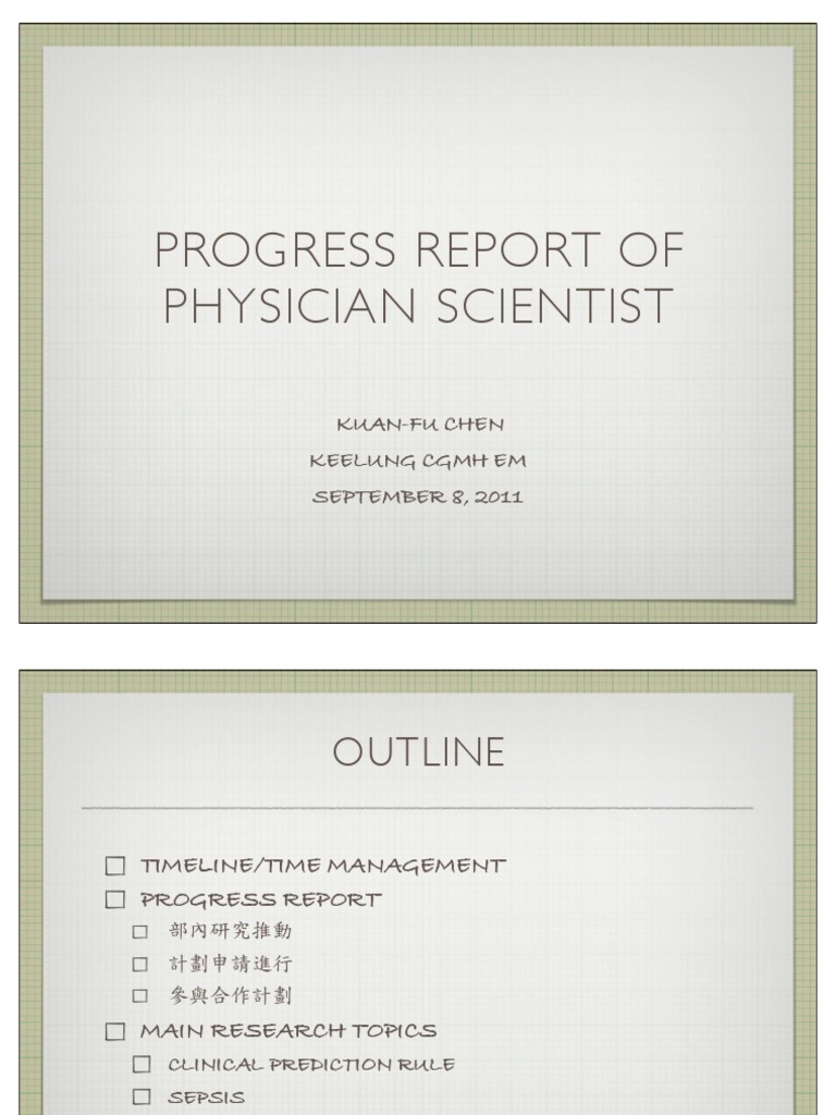 Progress Report Physician Scientist 2011 | PDF | Sepsis | Emergency ...