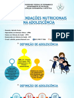 Recomendações nutricionais para adolescentes