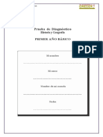 Prueba diagnóstico de Historia, Geografía y Ciencias Sociales para 1° Básico