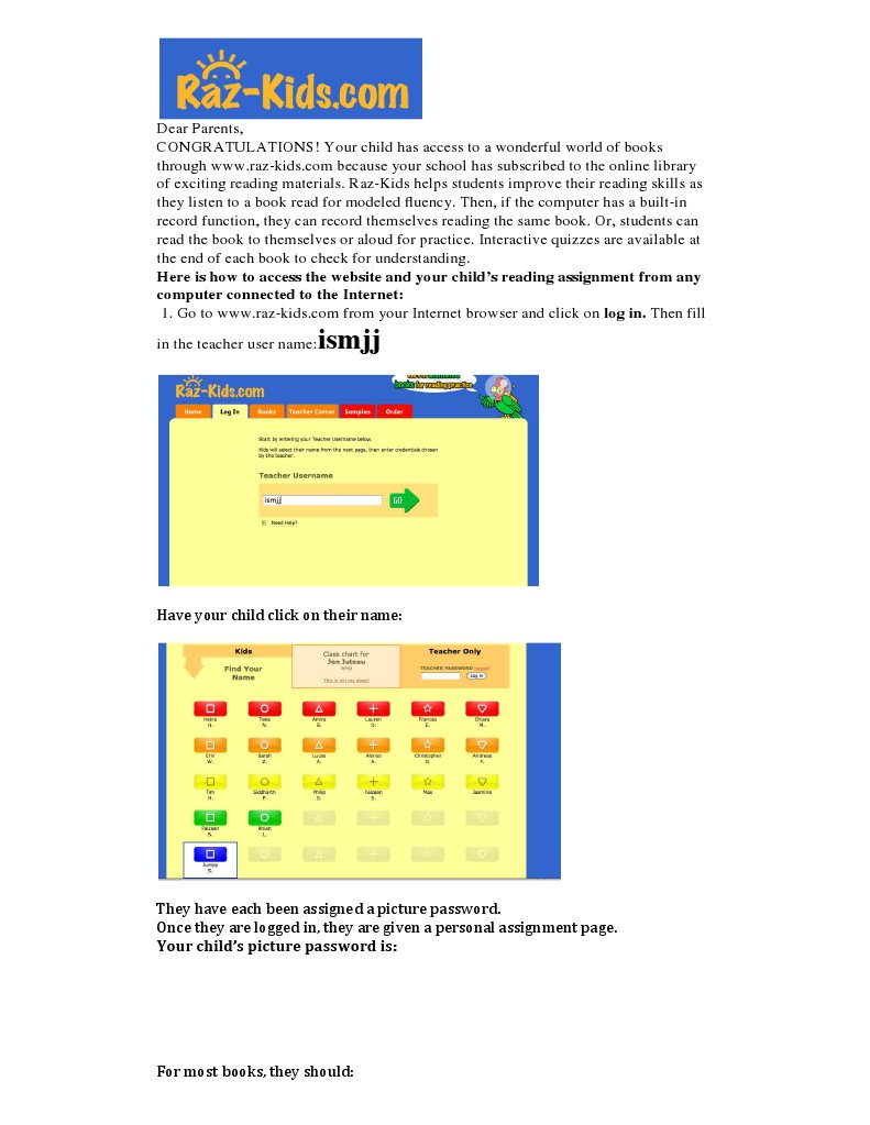 Access Raz-Kids for Your Child's Reading | PDF | Career & Growth | Wellness