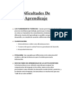 Dificultades de Aprendizaje