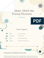 Tindakan, Motif dan Prinsip Ekonomi