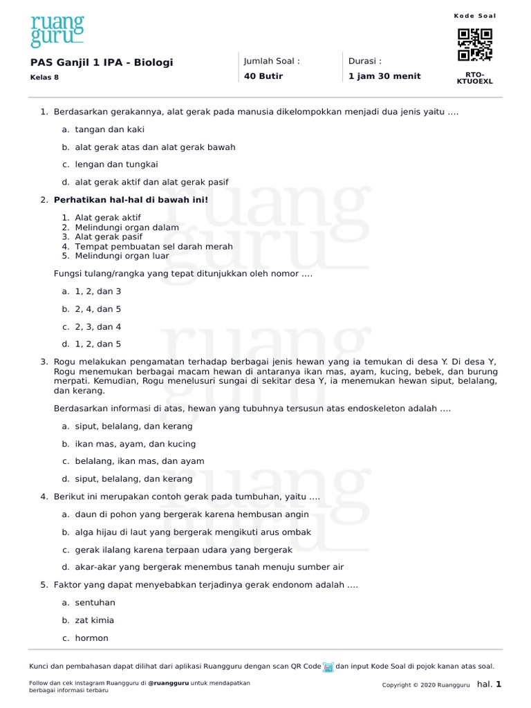 Persiapan Maksimal: Panduan Lengkap Download Soal PAS Biologi Kelas 8 Semester 2 KTSP (PDF)