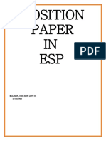Position Paper in Esp