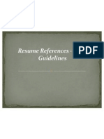Resume References - Basic Guidelines