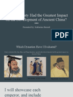 Which Dynasty Had The Greatest Impact On The Development of Ancient China