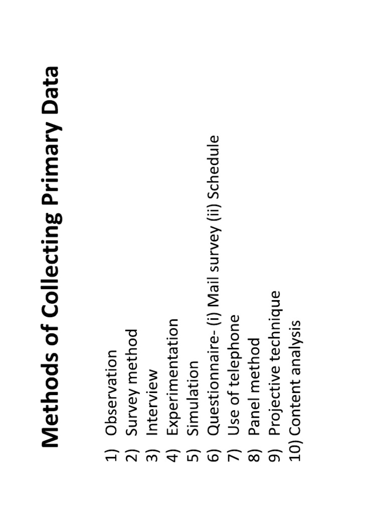 Primary Data Collection Methods PDF PDF