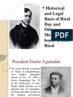 Rizal Historical and Legal Basis