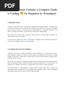 This Document Contains A Complete Guide To Carding ? For Beginners by Romanpoet