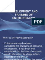 Development and Training of Entrepreneur
