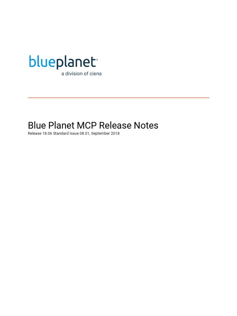 (Blue Planet MCP R18.06 Release Notes) 08.01 PDF | PDF