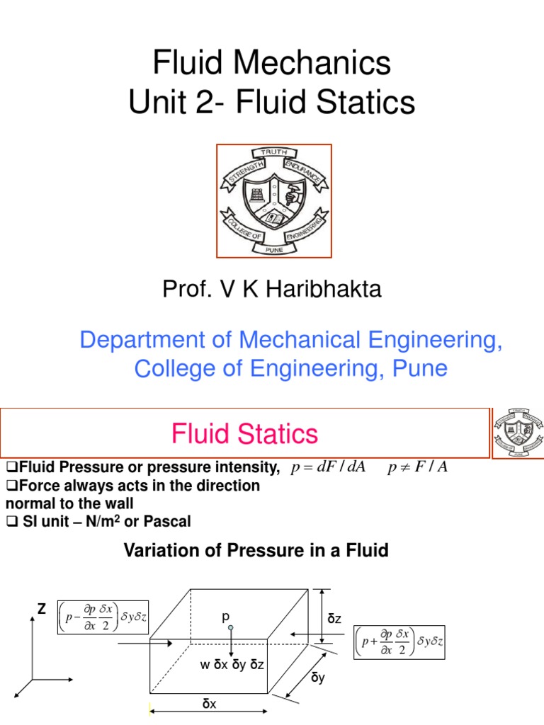 2 Hydrostatic Pressure, Manometers PDF PDF Buoyancy Pressure