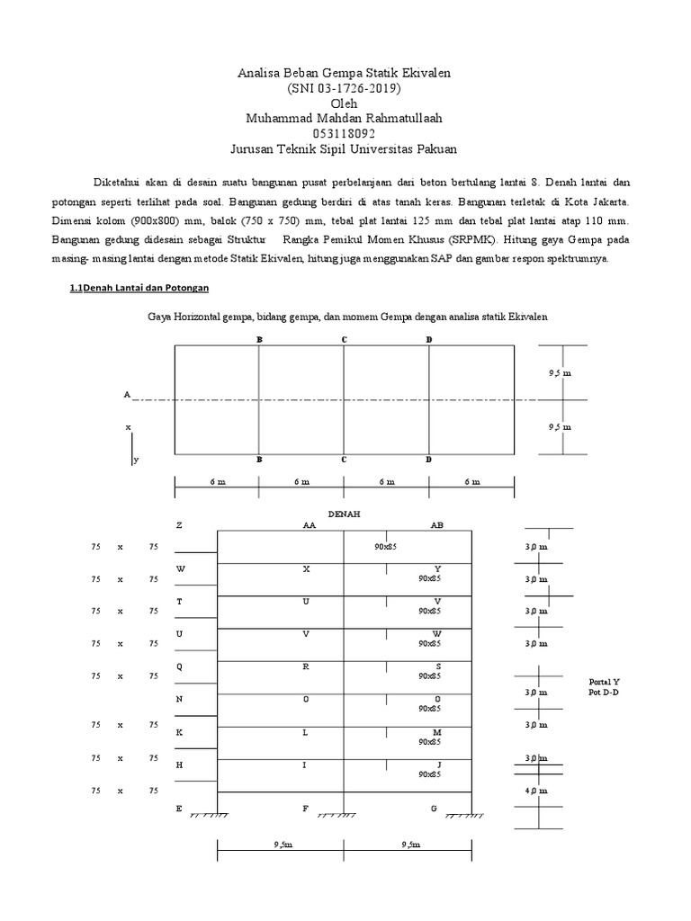 Analisis Beban Gempa untuk Pusat Perbelanjaan | PDF