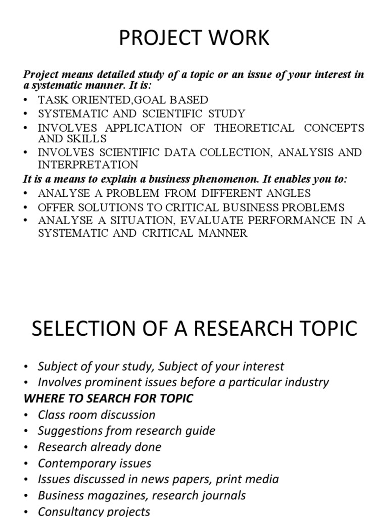 Project Work - Guidelines For Preparation and Submission | PDF | Data ...