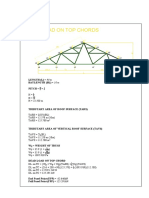 Dead Load On Top Chords: LENGTH (L) 90 M Baylength (BL) 10 M Pitch