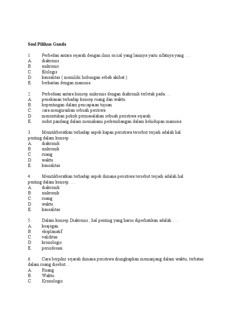 Download soal dan jawaban sejarah indonesia kelas 10 semester 2