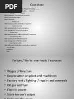 Cost Sheet