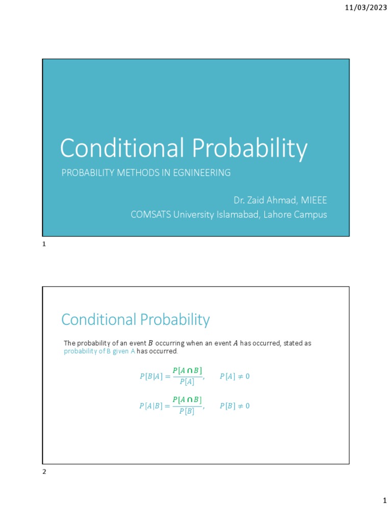 Conditional Probability PDF | PDF | Probability | Sampling (Statistics)