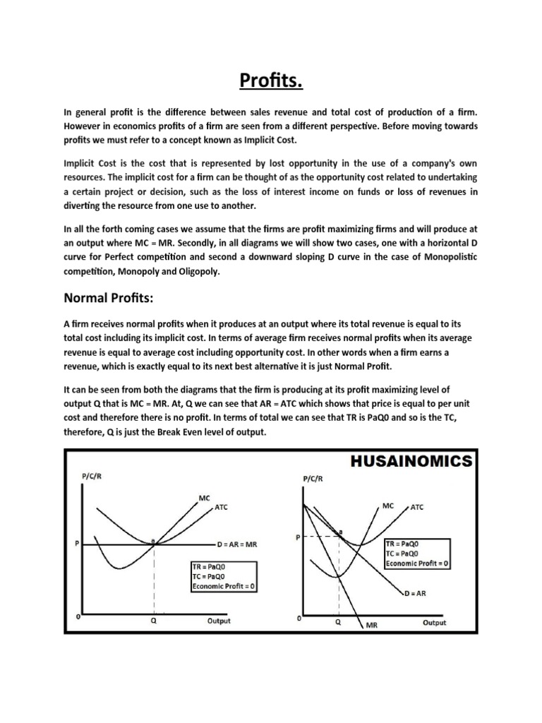Understanding the Concepts of Normal Profits, Abnormal Profits, and