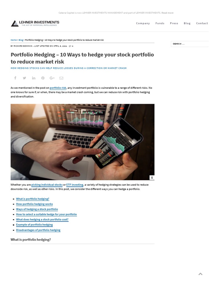 Portfolio hedging 10 ways to hedge your stock portfolio against risk