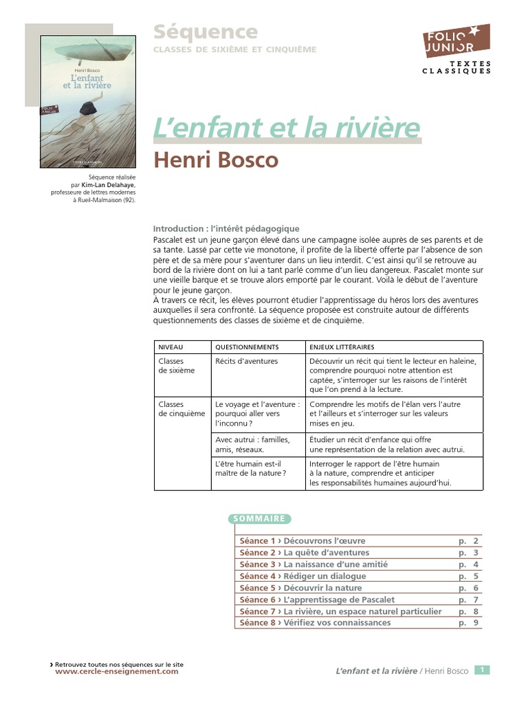 Enfants Riviere Sequence PDF | PDF