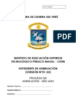 Solicitud de inscripción proceso asimilación oficiales marina Perú 2023