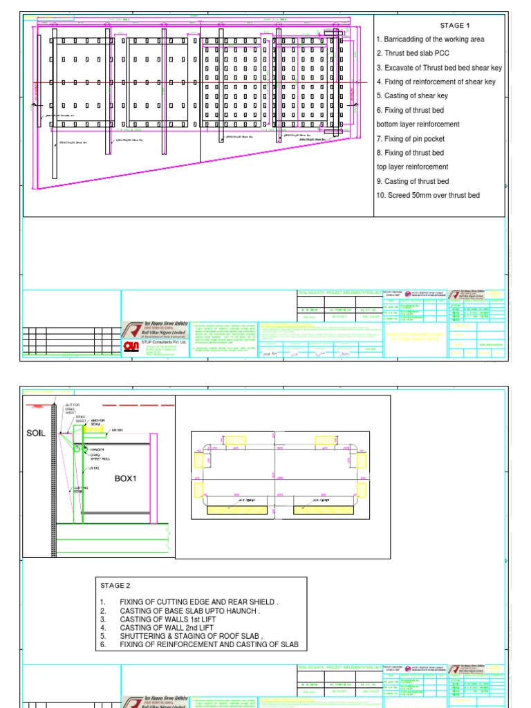 Thrust Bed Construction Sequence Drawing | PDF
