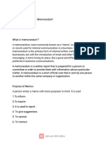 Notes For Memorandum PDF
