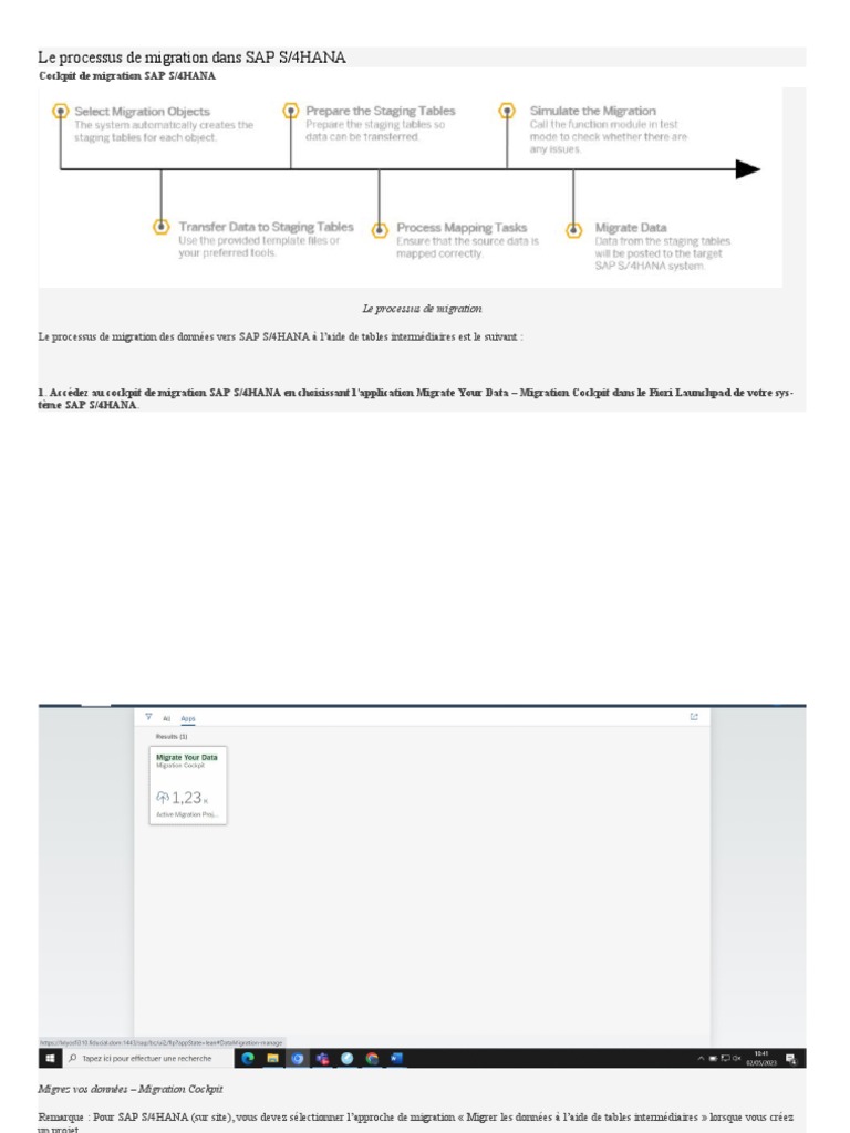 Processus de migration vers S/4HANA | PDF | XML | Fichier informatique