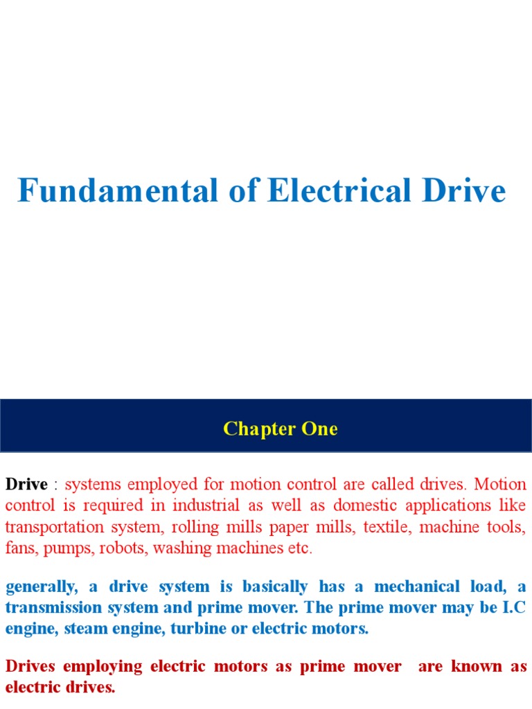 Overview of Electrical Drive Systems | PDF | Electric Motor | Engines