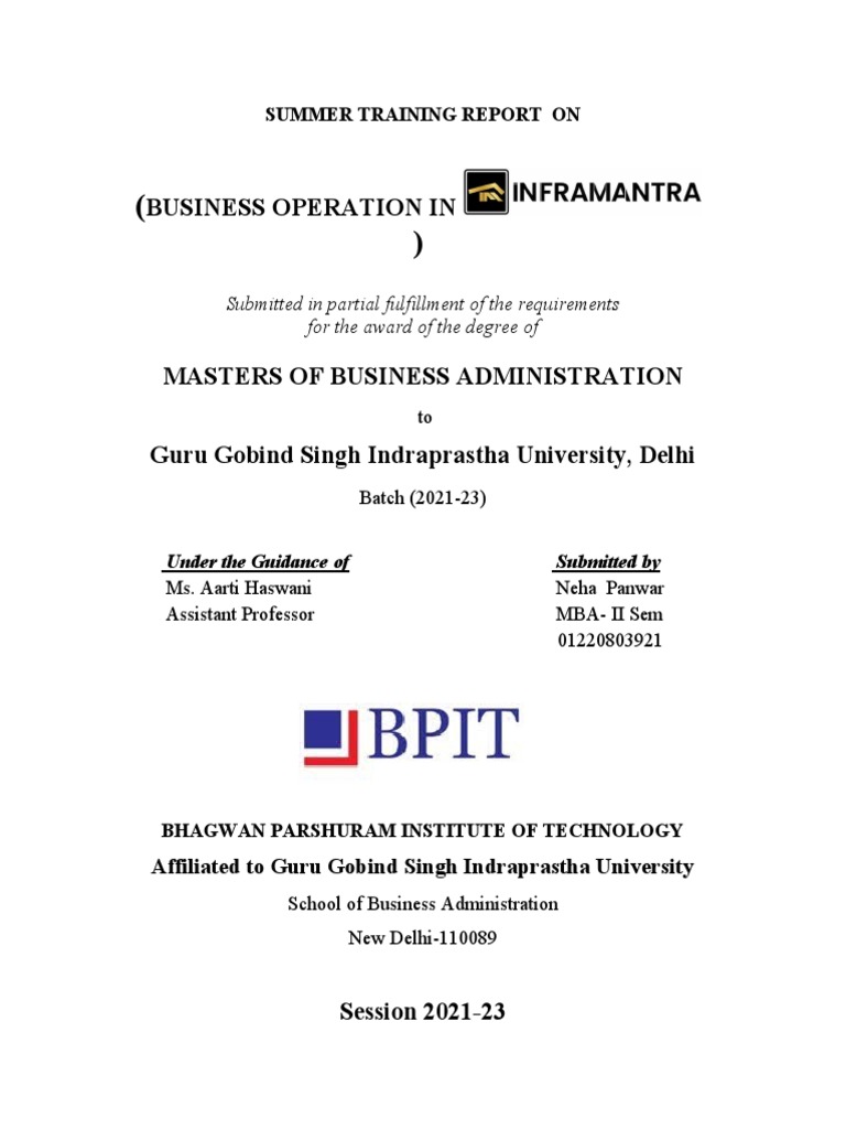 Neha STR Report On Inframantra | PDF