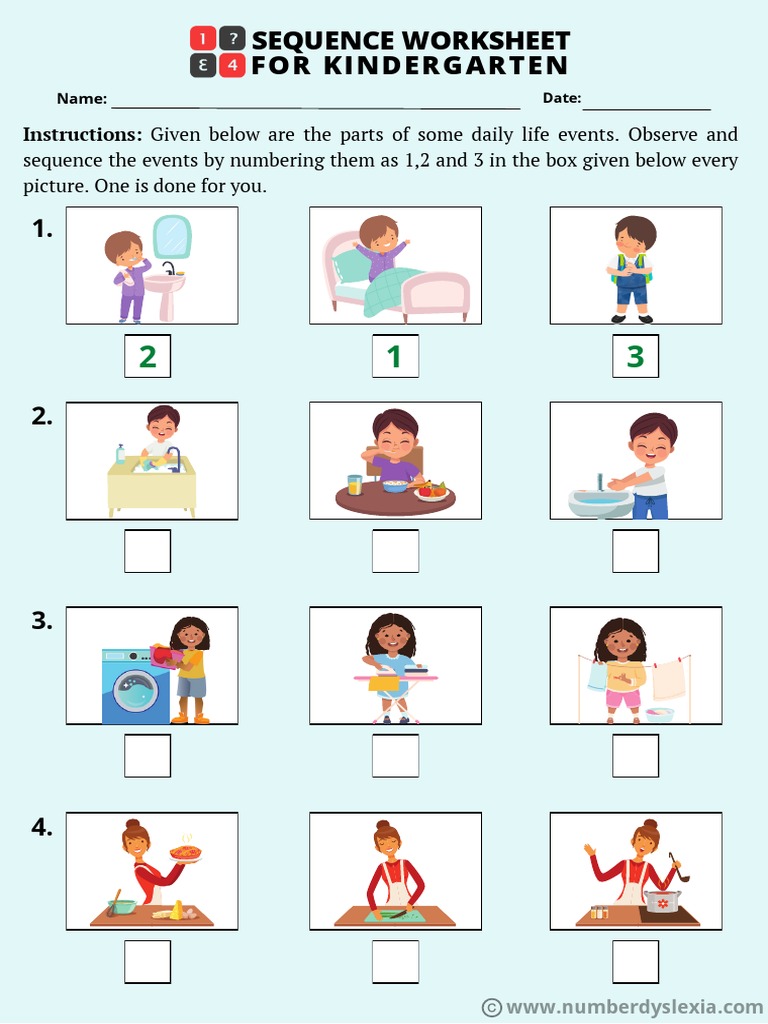 Sequence Worksheets For Kindergarten PDF | PDF