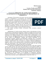 Ways of Improving of Attraction Foreign Investments in The Economy of The Republic of Uzbekistan PDF