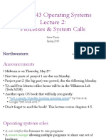 EECS-343 Lecture 02 - Processes and System Calls PDF
