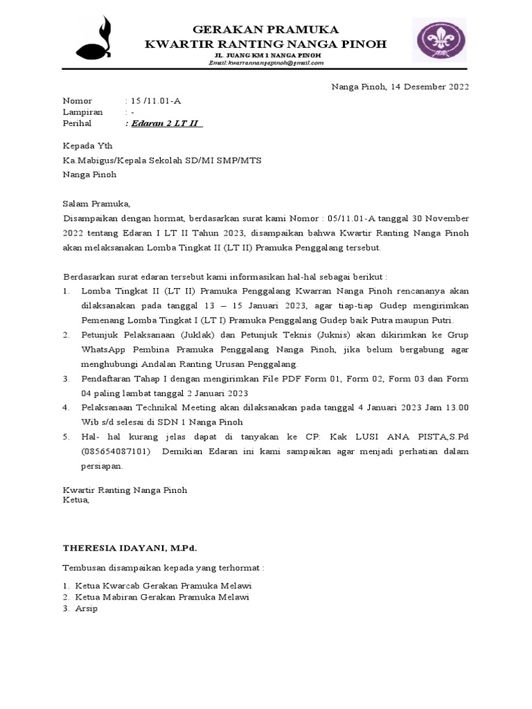 Contoh Surat Edaran 2 LT II | PDF