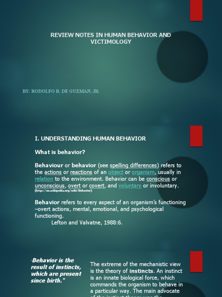 Types and Classifications of Behavior | PDF