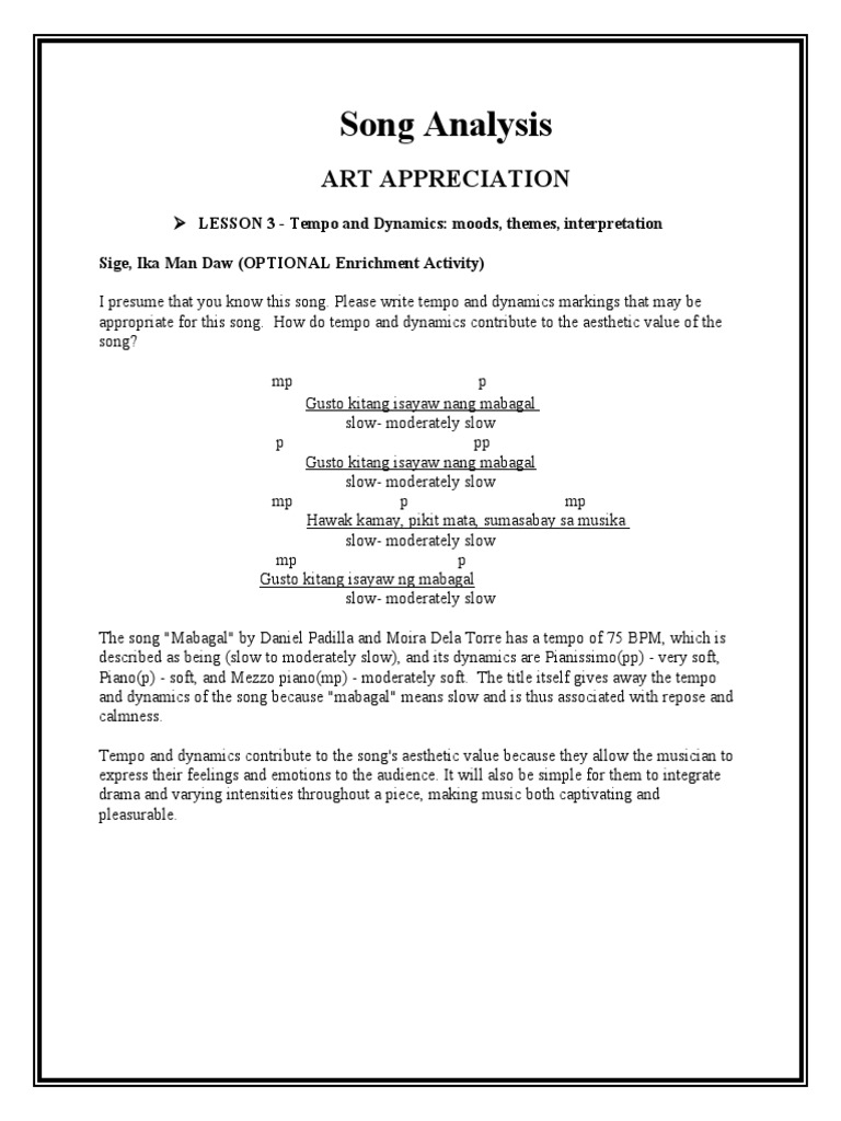 Song Analysis | PDF