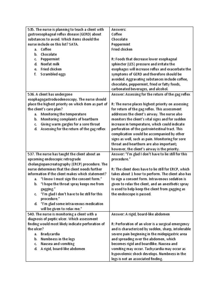GI Disorders: Nursing Practice Questions | PDF