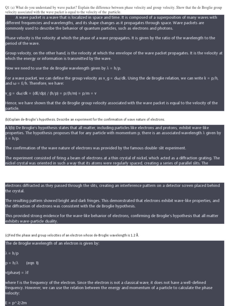 Wave Packets and Quantum Mechanics | PDF | Science & Mathematics