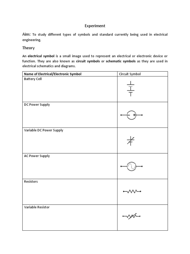 Electrical Symbols and Their Functions | PDF | Computers | Technology ...